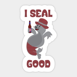 I Seal Good with Beer Funny Sticker
